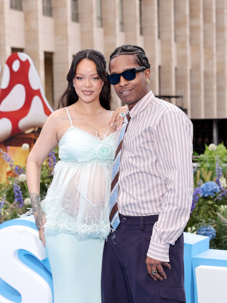 BRUSSELS, BELGIUM - JUNE 28: Rihanna and A$AP Rocky attend the "Smurfs" Global Premiere at Mont des Arts on June 28, 2025 in Brussels, Belgium. (Photo by Arnold Jerocki/Getty Images for Paramount Pictures)