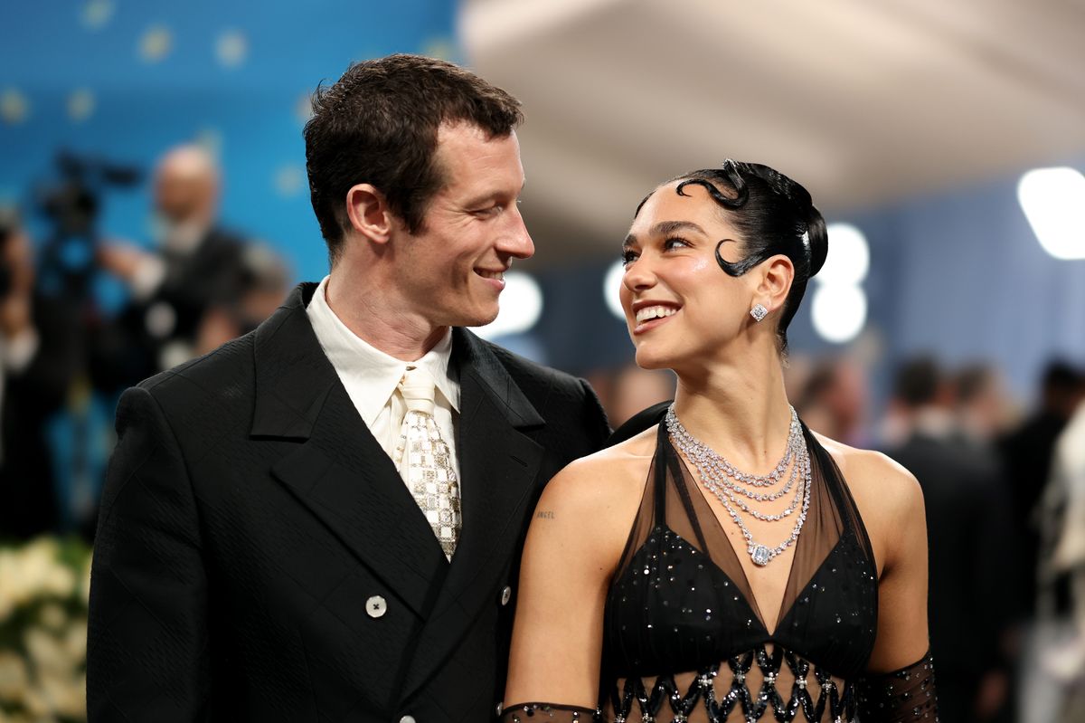 Callum Turner and Dua Lipa attend the 2025 Met Gala
