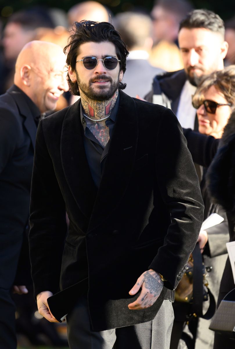 Zayn Malik attends the funeral for singer Liam Payne, former member of One Direction, on November 20, 2024 in Amersham, England. Former One Direction star 