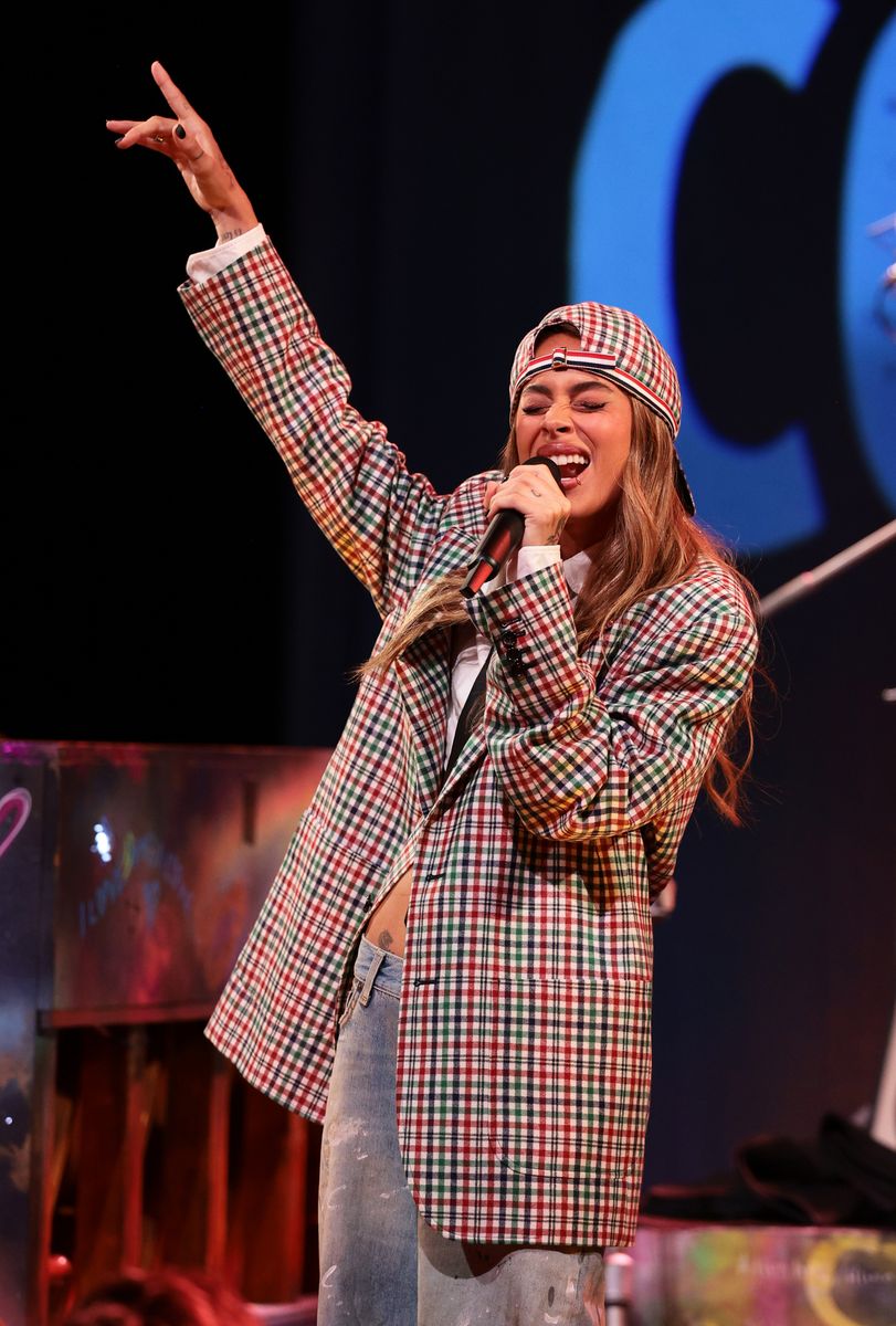 Tini performs onstage at 'SiriusXM presents Coldplay live in Brooklyn' at Music Hall of Williamsburg on October 07, 2024 in New York City.  (Photo by Dimitrios Kambouris/Getty Images for SiriusXM)