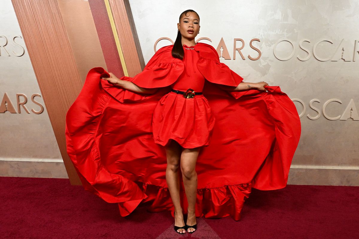 US actress Storm Reid attends the 97th Annual Academy Awards at the Dolby Theatre in Hollywood, California on March 2, 2025. (Photo by Robyn Beck / AFP) (Photo by ROBYN BECK/AFP via Getty Images)           