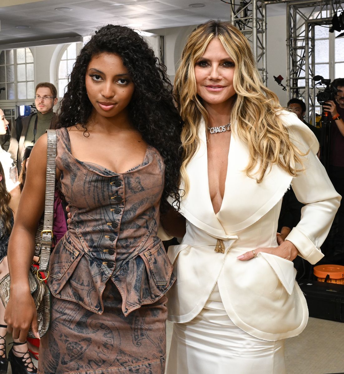Lou Sulola Samuel and Heidi Klum at the Vivienne Westwood fashion show as a part of Paris RTW Spring/Summer 2027 fashion week