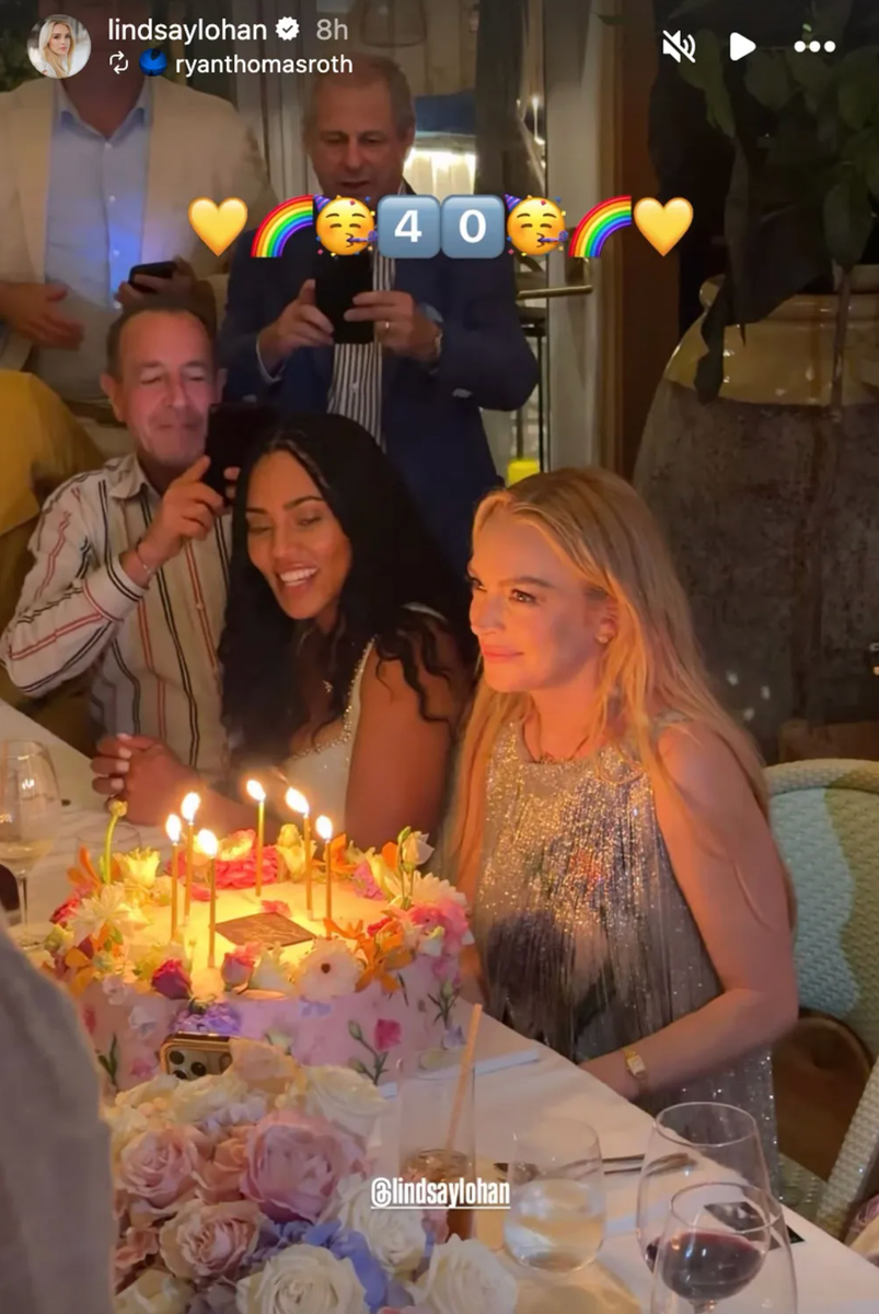 Lohan was surrounded by friends and family