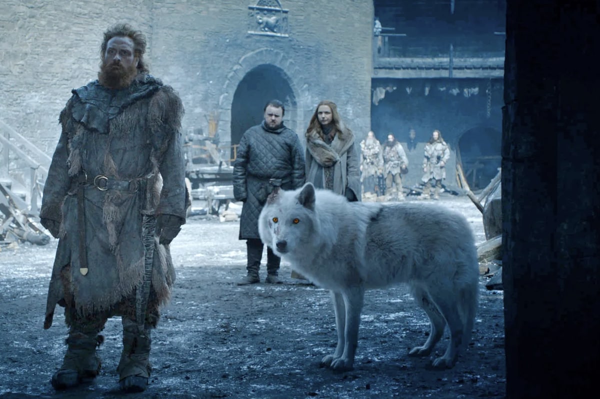 The dire wolves played a big part in the 'Game of Thrones' franchise
