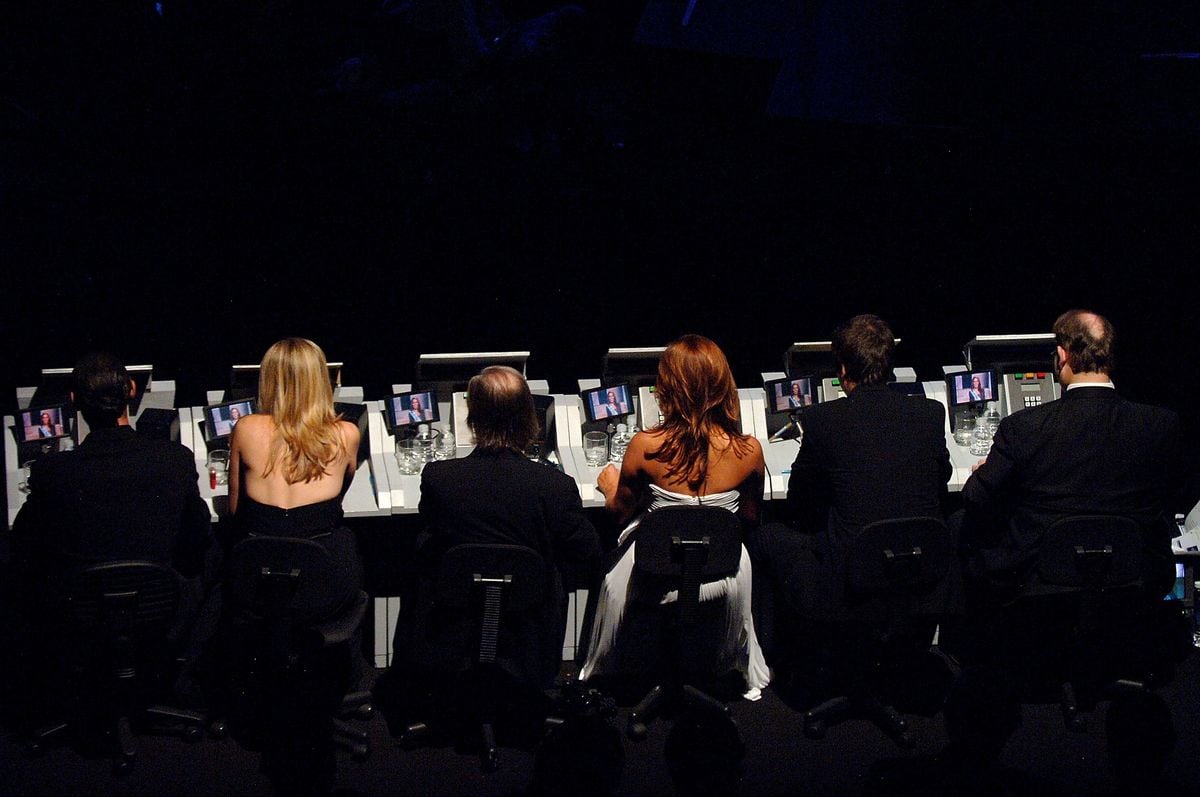 General view of judges during the Miss Universe 2006 pageant.