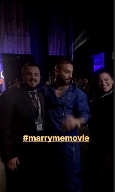 Maluma on set with co stars