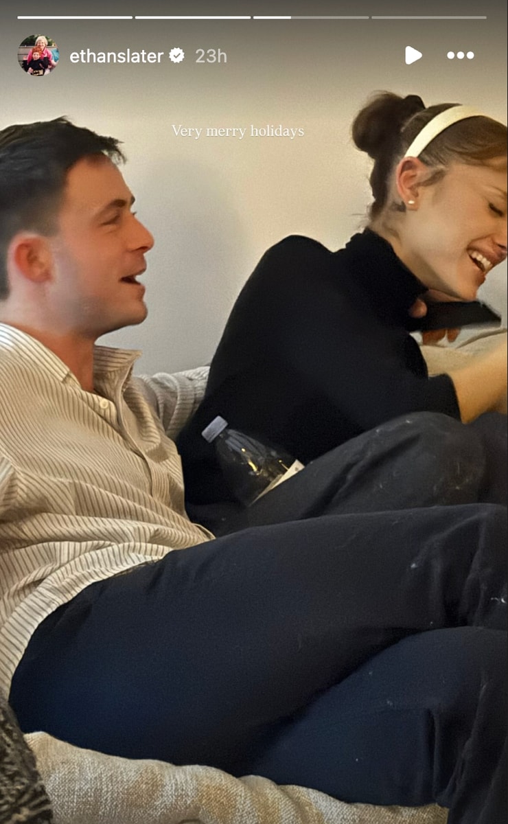 Ariana Grande appears on Ethan Slater's Instagram Story