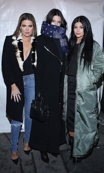 Khloe, Kendall and Kylie bundled up backstage at the concert.
Photo: Getty Images