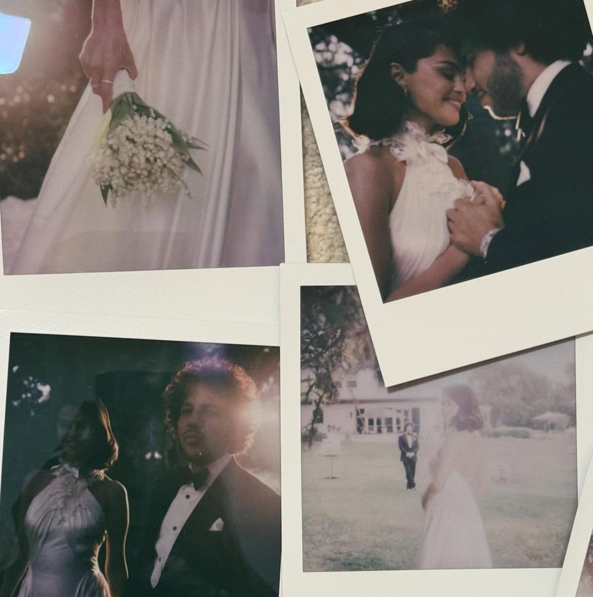 Selena's hair, styled in sculpted waves, further added to the retro romanticism of the shoot.