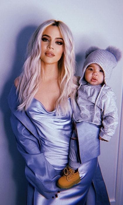 Hkloe Kardashian and True Thompson Good American 