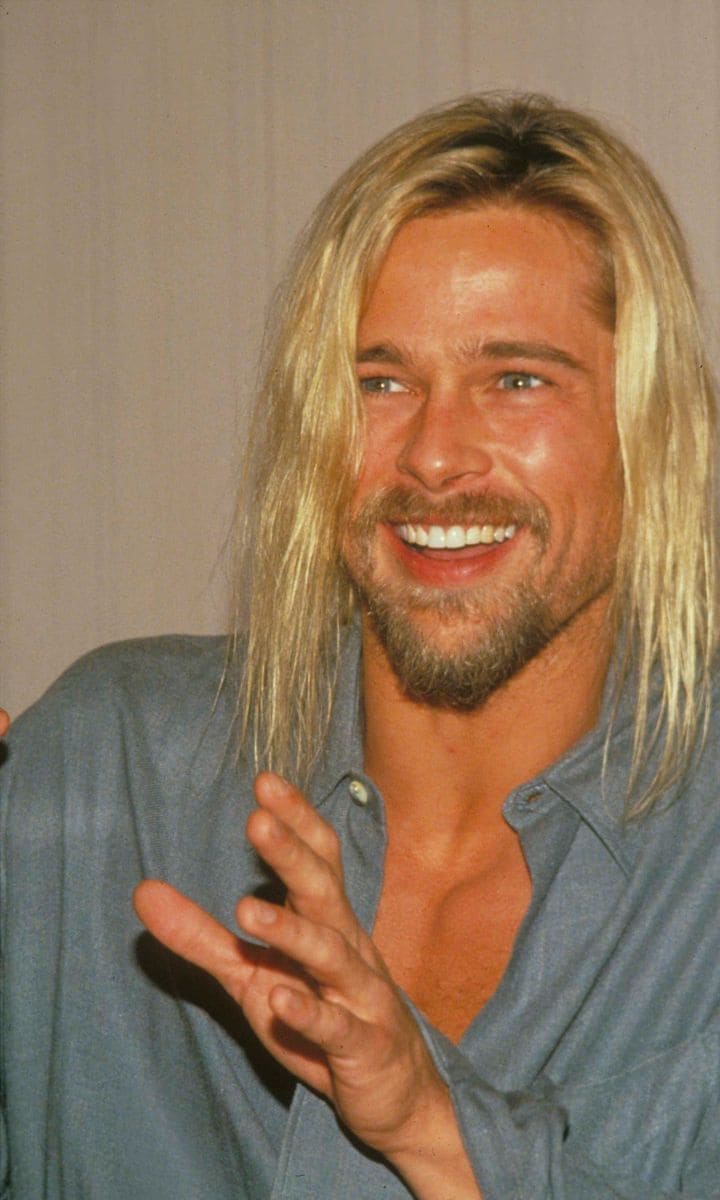 Brad Pitt with long blonde hair