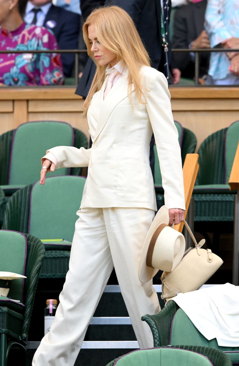 Nicole Kidman, wearing Ralph Lauren, attends day fourteen of the 2026 Wimbledon Tennis Championships