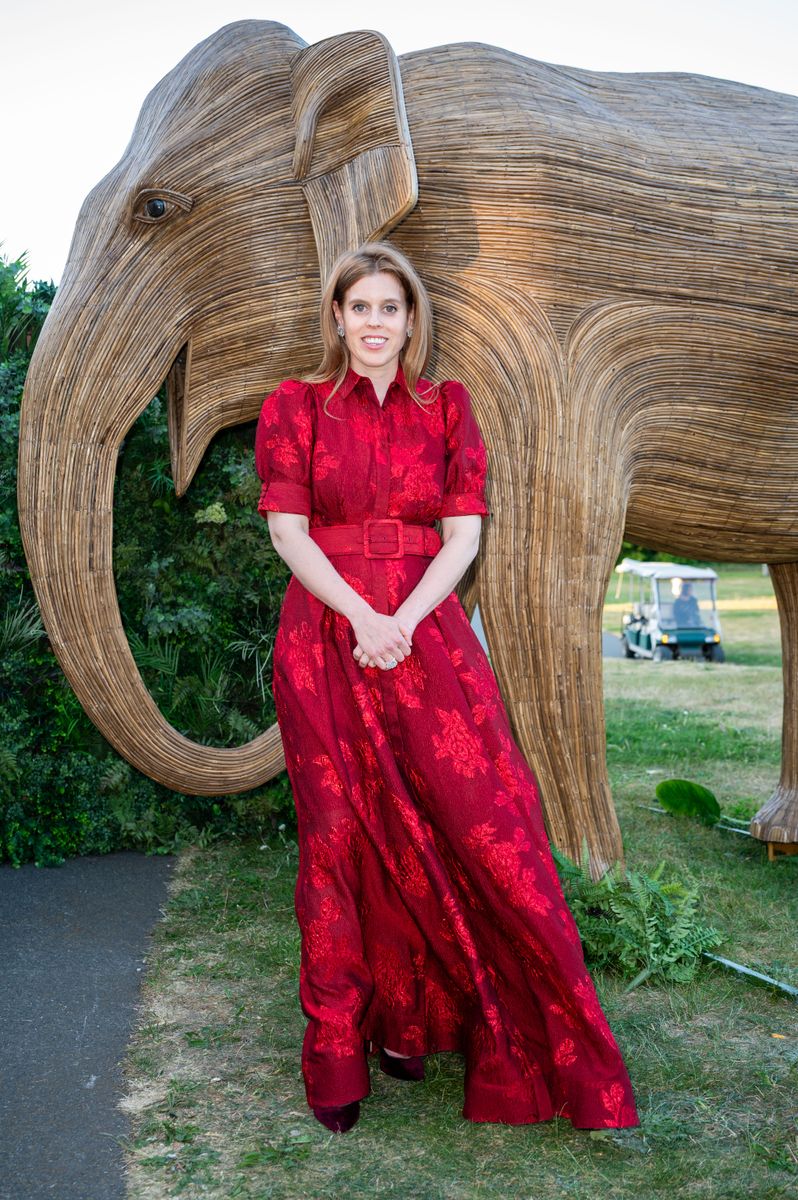 LONDON, ENGLAND - MAY 13: Princess Beatrice attends The Elephant Family Evening of Art and Conservation at Kew Gardens on May 13, 2025 in London, England. The Elephant Family was founded by Her Majestyâs brother, the late Mark Shand, in 2002, and is known for vibrant campaigns like the Big Egg Hunt, delivered in partnership with Clarence Court, which saw more than 120 giant egg sculptures displayed across London as part of a free public art trail last month. His Majesty The King has also been Patron of Royal Botanic Gardens Kew, since 2016. (Photo by Ben Montgomery/Getty Images)