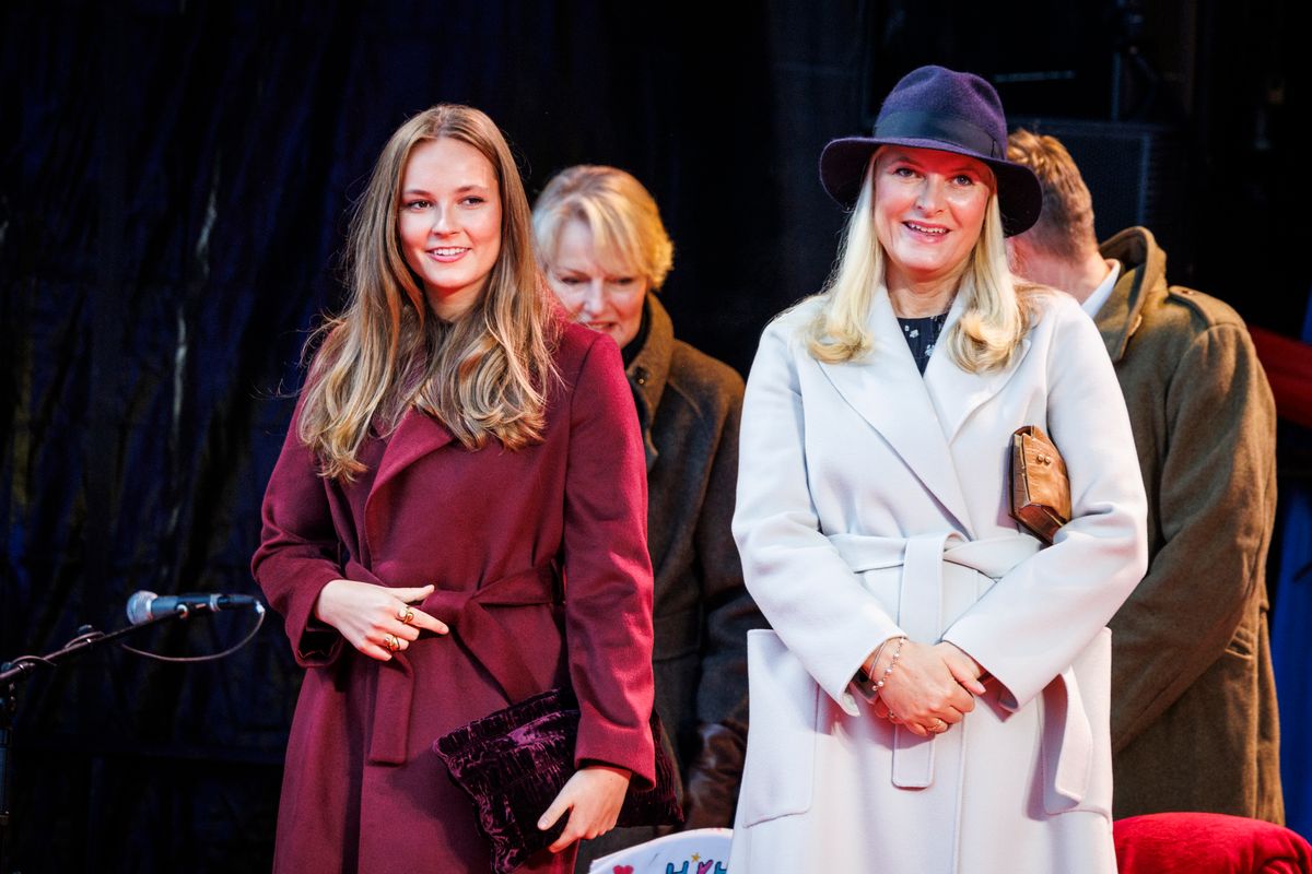 Her Royal Highness Princess Ingrid Alexandre (L) and Her Royal Highness Crown Princess Mette Marit attend the The Children's Peace Prize Celebration for Nobel Laureat Maria Corina Machado at the Nobel Peace Centre on December 10, 2025 in Oslo, Norway.