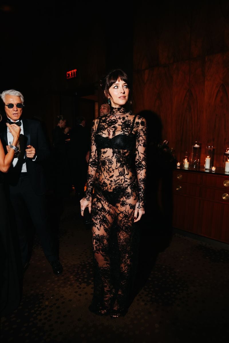 Dakota Johnson at the Kering Caring For Women Dinner during New York Fashion Week held at The Grill on September 11, 2025 in New York, New York. (Photo by Lexie Moreland/WWD via Getty Images)