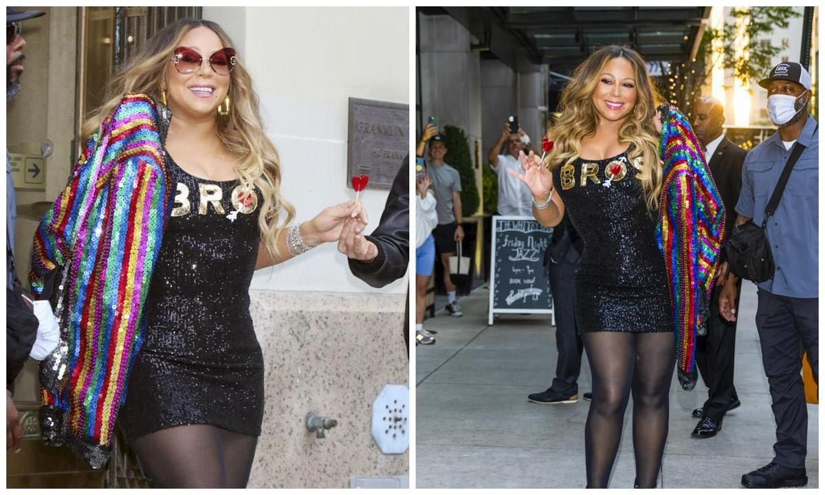 Mariah Carey goes on a movie date with boyfriend Bryan Tanaka wearing a sequined mini dress