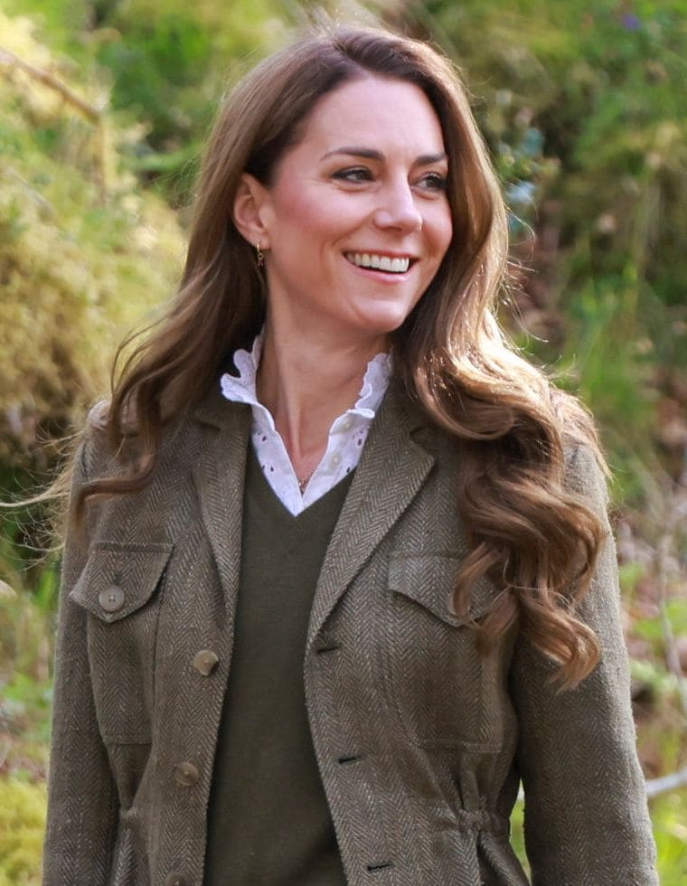 ARDURA, SCOTLAND - APRIL 30: Catherine, Princess of Wales during a visit to Ardura Community Forest on April 30, 2025 in Ardura, Isle of Mull, Scotland. The Prince and Princess of Wales are on a two-day visit to the Isles of Mull and Iona on the 29th and 30th of April to engage with rural island communities. During their time on the islands, they will connect with local residents, highlighting the value of social bonds and underscoring the importance of safeguarding and advocating for the natural environment. (Photo by Ian Vogler - WPA Pool/Getty Images)