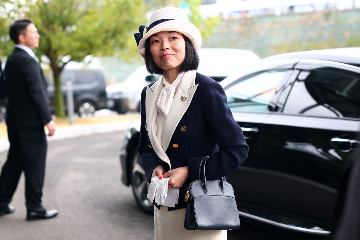 Princess Akiko of Mikasa looks on prior to the F1 Grand Prix of Japan 