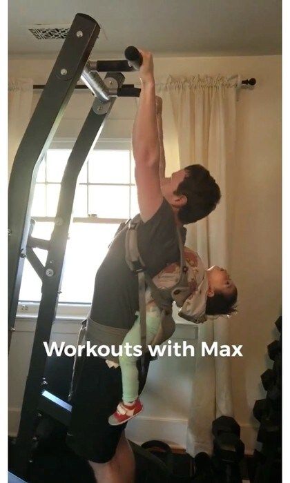 Mark Zuckerberg spent some unique quality time with his daughter Max. The Facebook Founder <a href="https://www.facebook.com/zuck/videos/10103608775302161/"><strong>shared a video of himself</strong></a> doing pull-ups with his little girl strapped on his back. In the comments section of the workout clip, the CEO revealed, "As soon as I finish [Max] yells "More! More!" Easily the most demanding trainer I've ever had."
Photo: Facebook/Mark Zuckerberg