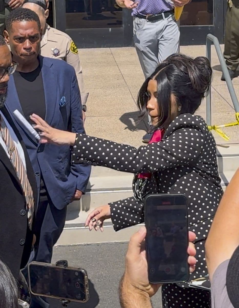 Cardi B threw a marker at a blogger who asked if she was pregnant, when she was exiting the courtroom for lunch
