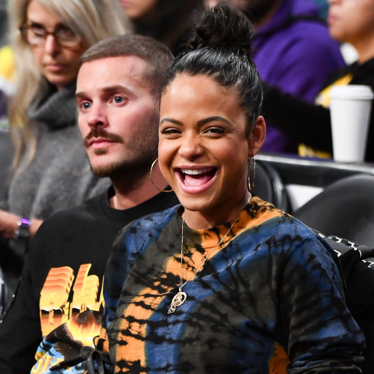 Celebrities At The Los Angeles Lakers Game