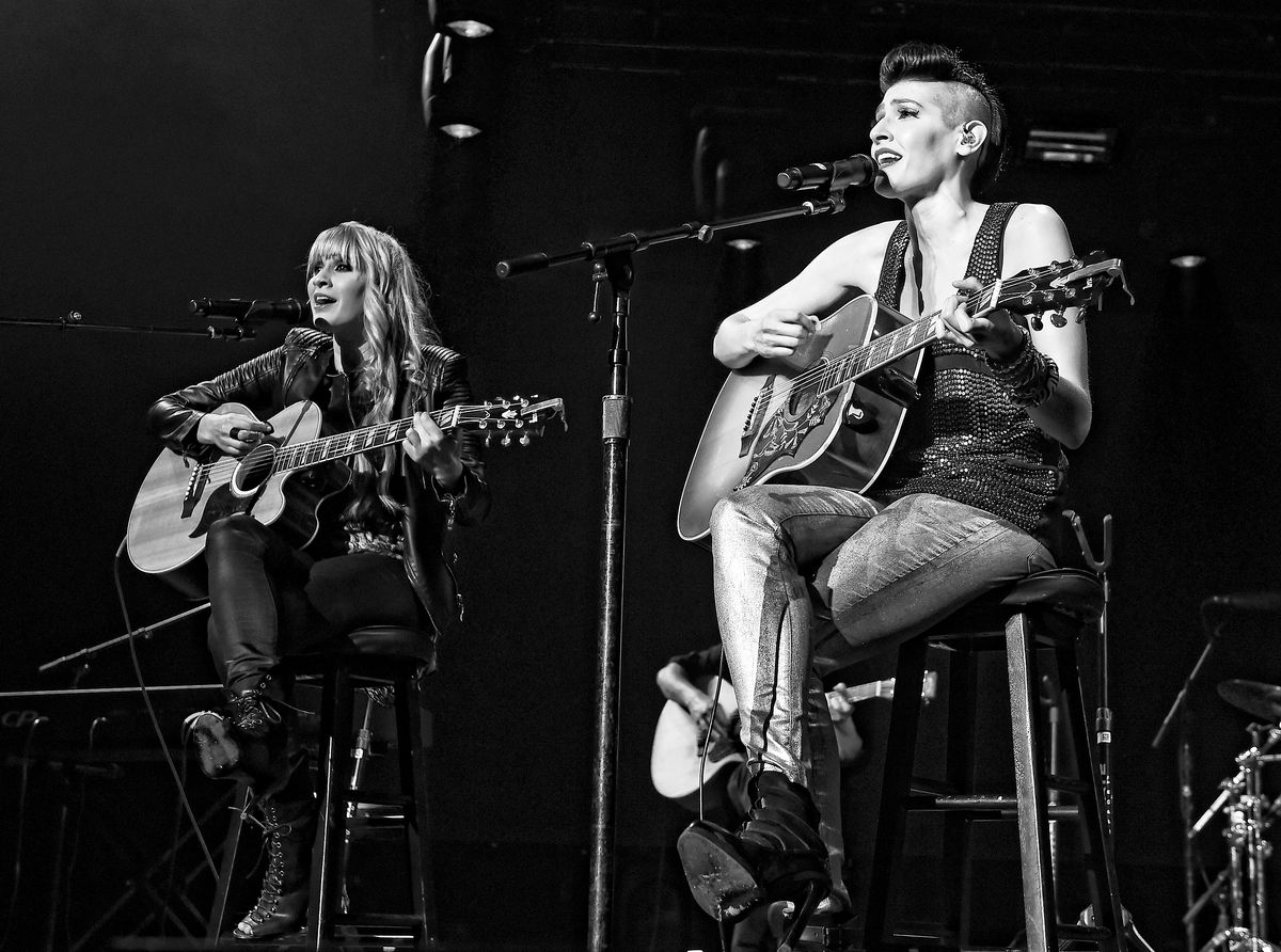 Ha*Ash perform as the pop duo opens for Ricky Martin during the kickoff of his One World Tour at Axis at Planet Hollywood Resort & Casino on September 15, 2015 in Las Vegas, Nevada. 