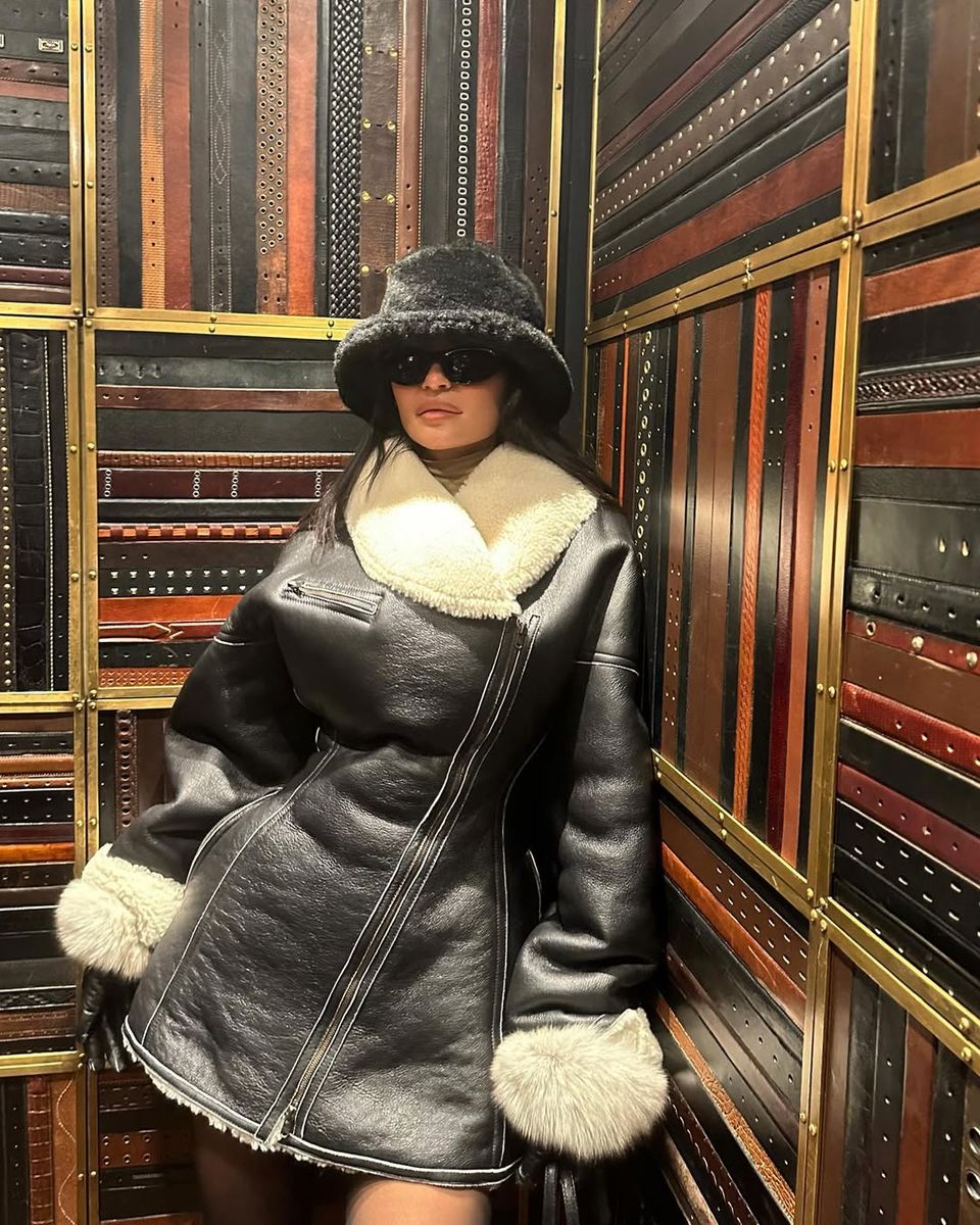 Kylie Jenner debuted the piece in Aspen during the winter of 2022, styling it as a minidress with sheer tights