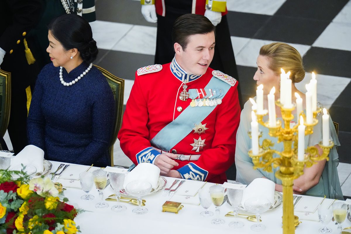 Prince Christian sat in between the first lady of Vietnam and the prime minister of Denmark