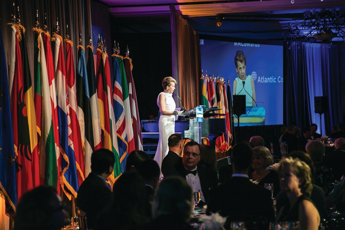 Adrienne at the Atlantic Council in 2017