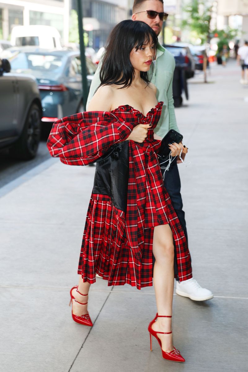 Jenna Ortega steps out in edgy red dress in latest New York City outing