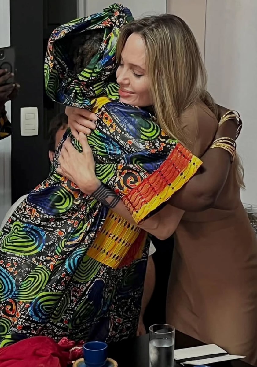 Angelina Jolie with local communities and indigenous groups in Brazil