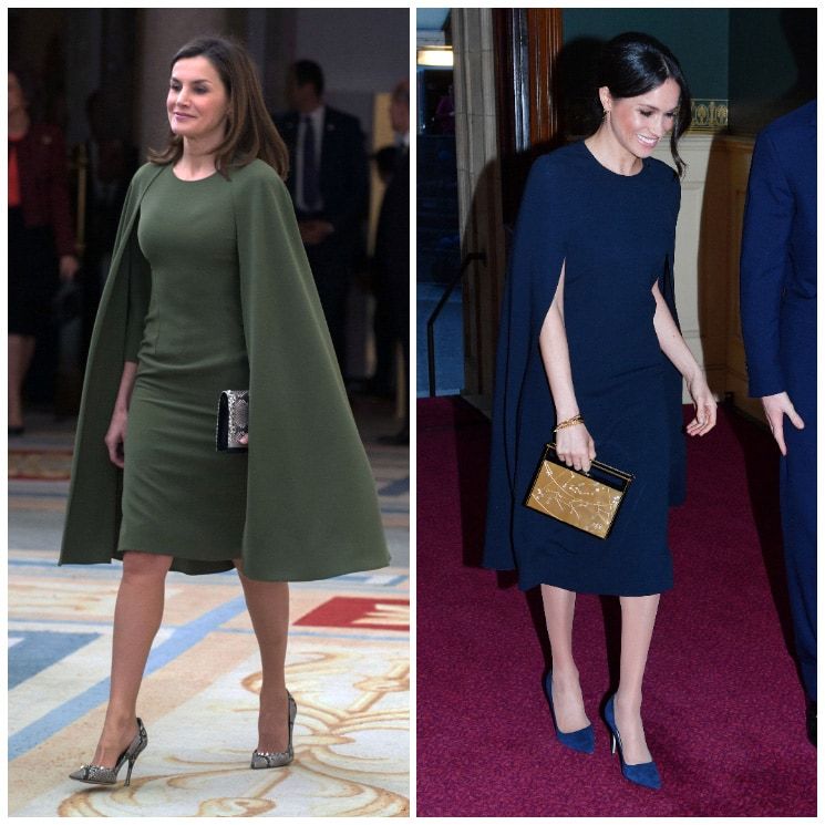 meghan markle queen letizia cape dress