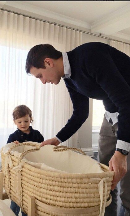 Jared and Joseph swoon over baby Theo.
<br>
Photo: Instagram/@ivankatrump