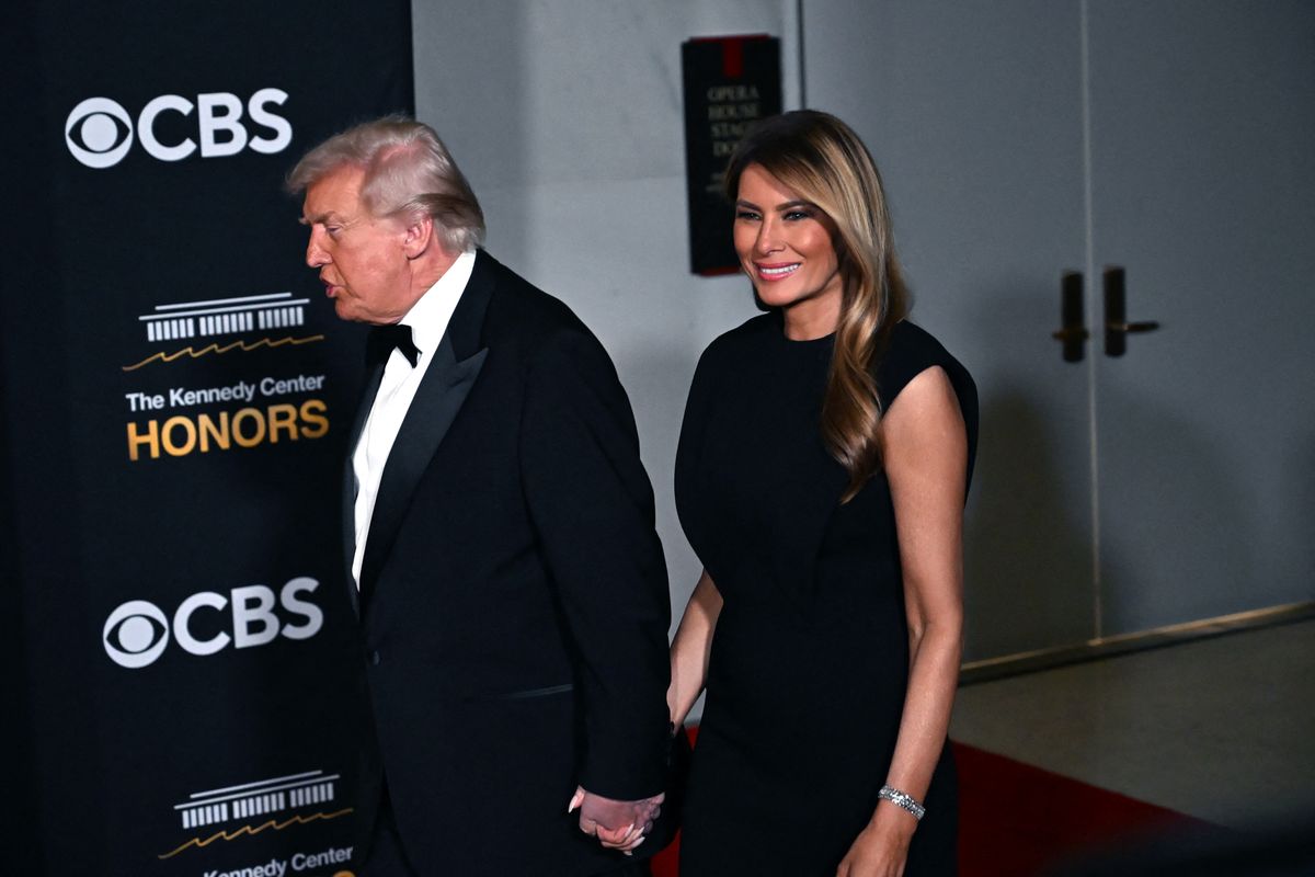 Melania arrived at the 48th Kennedy Center Honors at the John F. Kennedy Center for the Performing Arts with President Donald Trump, walking hand in hand on the red carpet. 