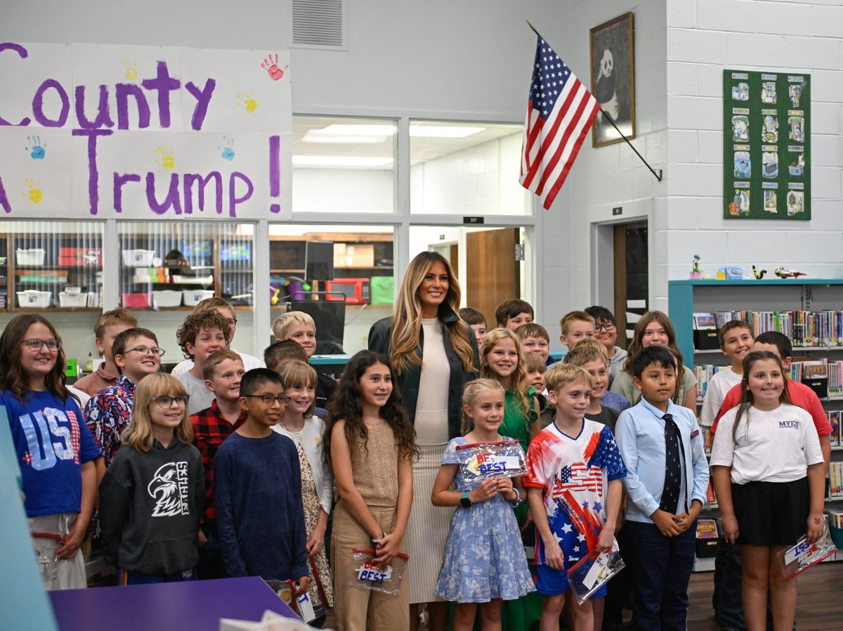 Melania Trump visited Mountain View Elementary School in Jefferson, North Carolina, where she unveiled new AI learning resources for students.