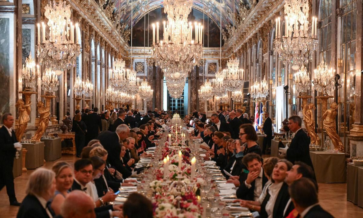 The state banquet was held at the Palace of Versailles