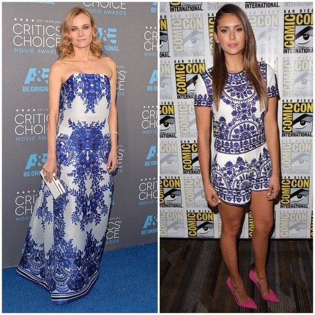 Diane Kruger and Nina Dobrev, wearing designs from the same collection.
<br>
Photo: Getty Images