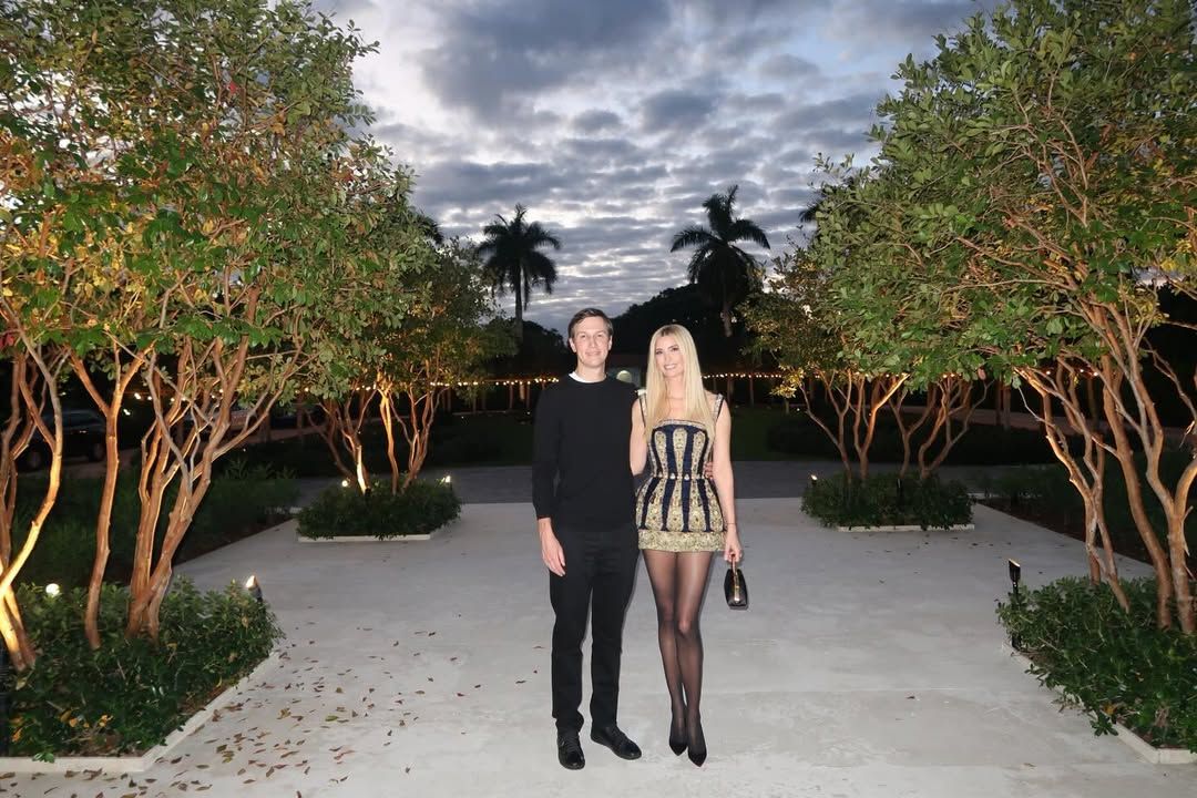 Ivanka wore Annie’s Ibiza’s Divinus Dress featuring a sculpted silhouette, corseted bodice, curved neckline, and steel boning. 