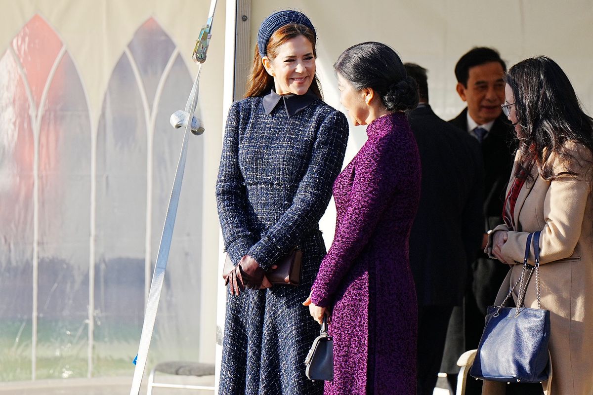 Denmark's Queen Mary speaks with Ngo Phuong Ly, Vietnam's First Lady