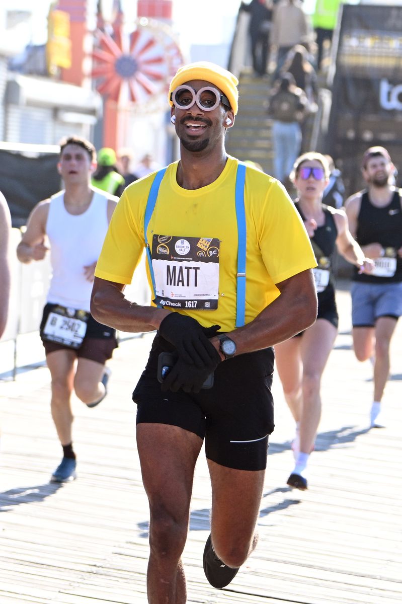 Matt James is seen during the 2026 NYRR Brooklyn Half Marathon on May 16, 2026 in Brooklyn, New York. 