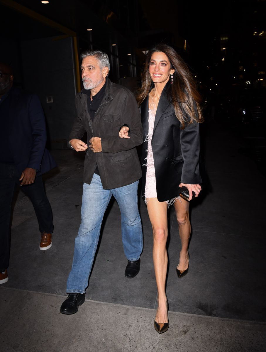 George Clooney and Amal Clooney arrive to the Polo Bar