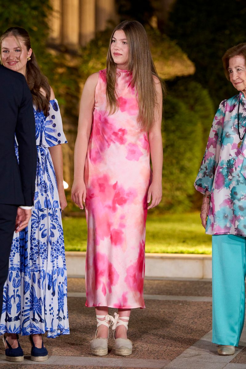 Princess Sofia of Spain attends a dinner for authorities at Marivent Palace on August 04, 2025 in Palma de Mallorca, Spain. 