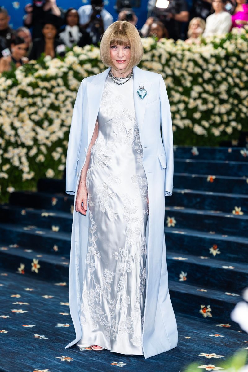 Anna Wintour attends the 2025 Met Gala Celebrating "Superfine: Tailoring Black Style" at Metropolitan Museum of Art on May 05, 2025 in New York City. (Photo by TheStewartofNY/GC Images)