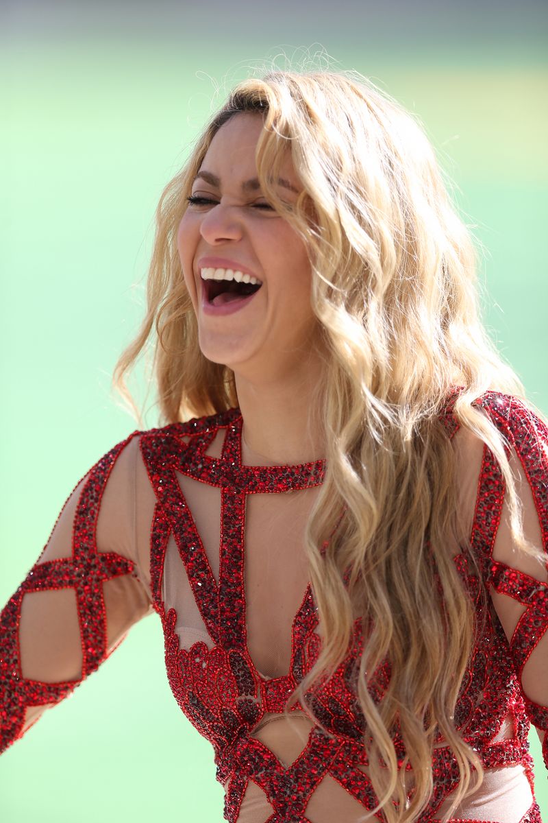 Shakira also laughed after realizing everyone had seen what was happening. She introduced the woman as her assistant, Diana, before giving her a hug
