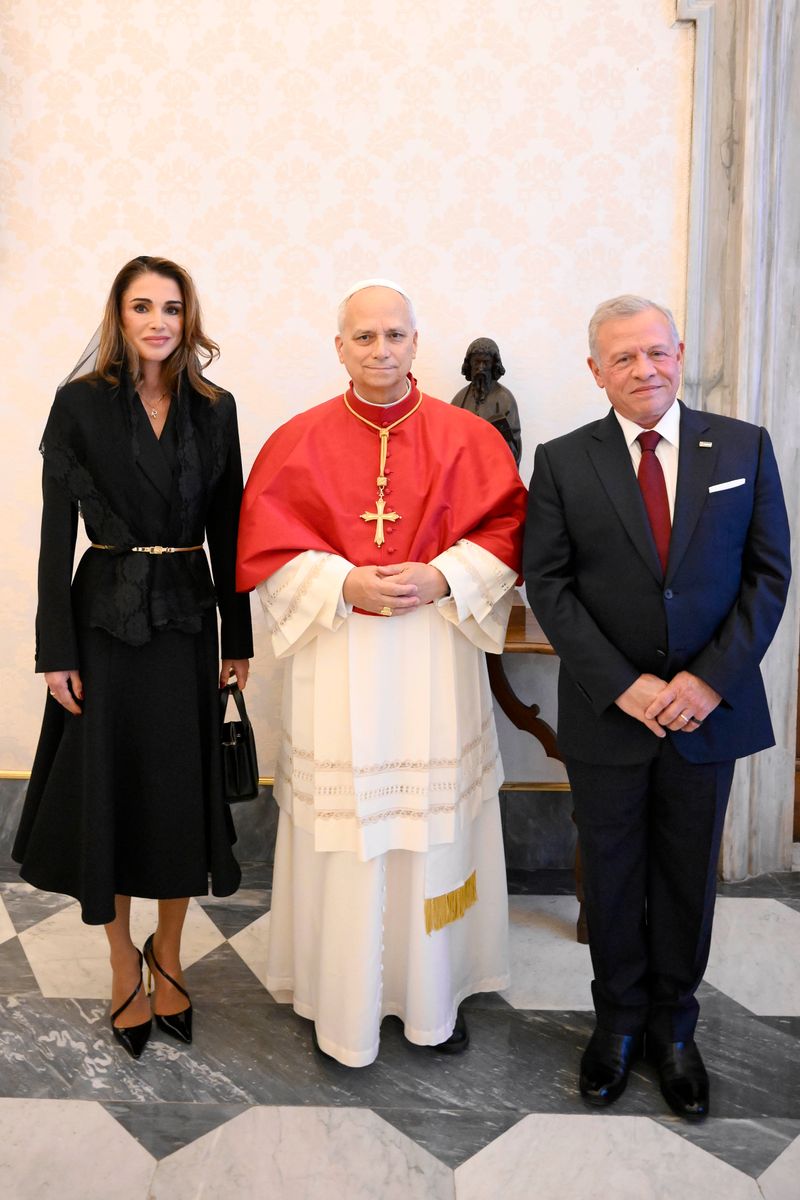 King Abdullah and Queen Rania of Jordan become first monarchs to meet Pope Leo XIV