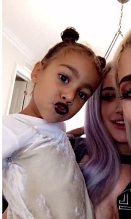 North modeled some of her auntie Kylie's lip kits.
Photo: Instagram/@kylizzlesnapchats