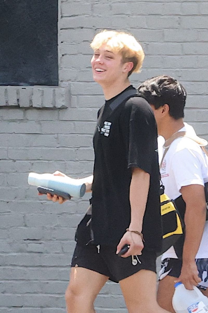Knox Jolie flashed a smile as he left a Muay Thai training session with a friend in Los Angeles on August 6, 2026.