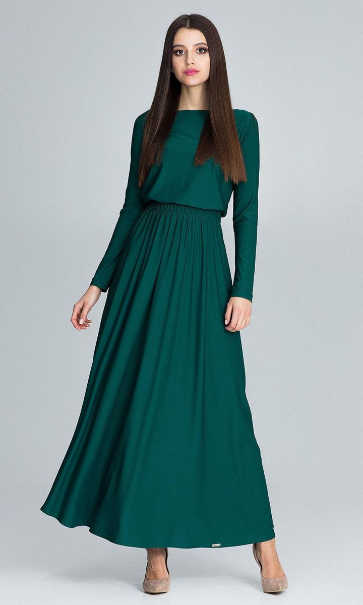 Green Maxi Dress With Long Sleeves de SilkFred