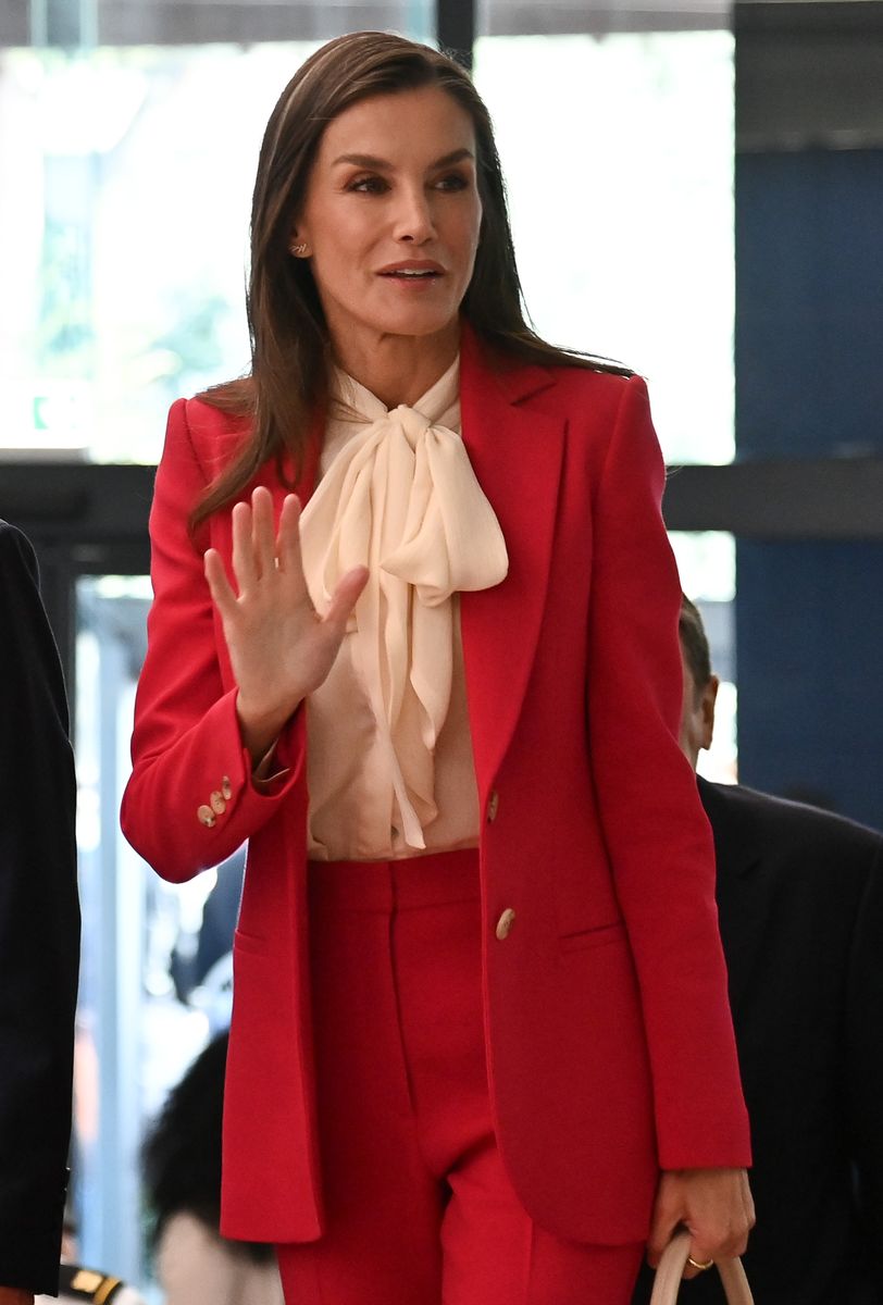 Queen Letizia wore her go-to look of 2025, the tailored suit, at the World Food Day ceremony at the Food and Agriculture Organization of the United Nations.