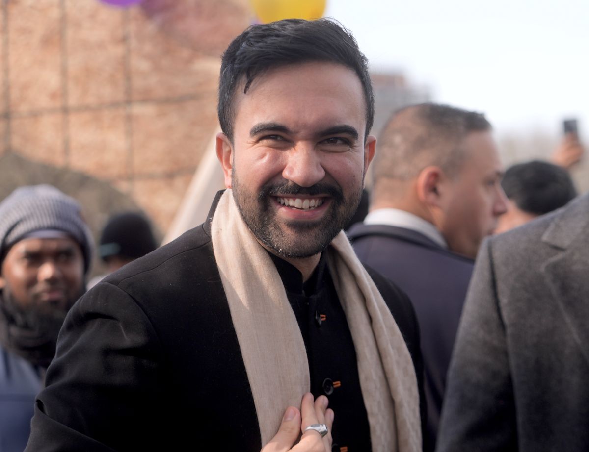 NEW YORK, UNITED STATES - MARCH 20: First Muslim mayor of New York City Zohran Kwame Mamdani, attends and delivers remarks at Eid al-Fitr Prayers in Prospect Park, Brooklyn, New York, United States on March 20, 2026. (Photo by Selcuk Acar/Anadolu via Getty Images) 